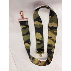 Streetwear Glam Bag Strap Camo Metallic Gold Women Military Chic Adjustable